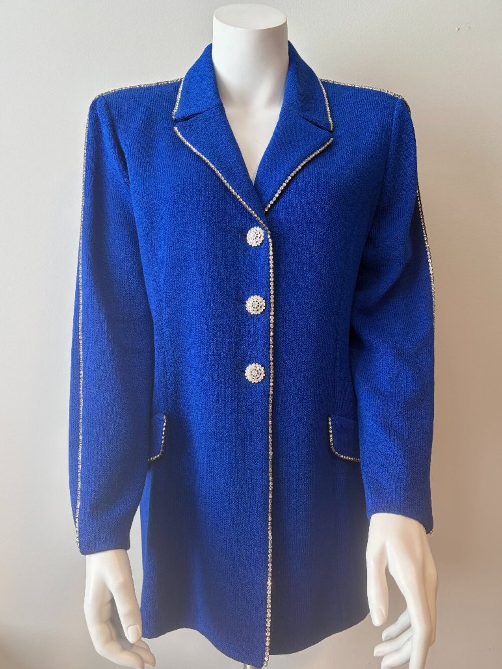 VITAGE ST. JOHN "EVENING" by Marie Gray Royal Blue Knit Jacket
